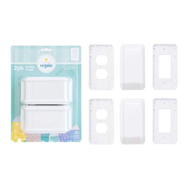 Cubierta de enchufe de plástico blanco Regalo, paquete de 2
