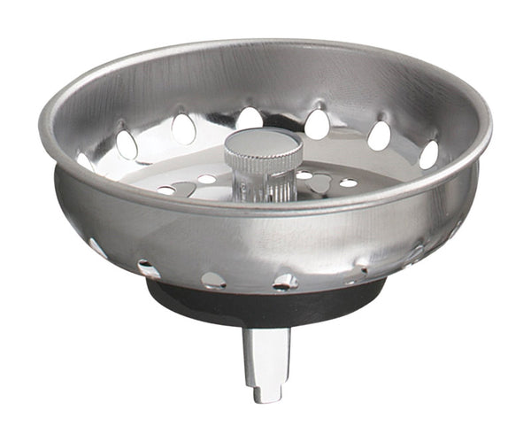 Plumb Pak 3-1/2 in. D Black/Silver Stainless Steel Replacement Strainer Basket