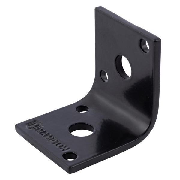 Soporte interior/exterior de acero negro Hampton de 1,5 pulg. de alto x 1,65 pulg. de ancho x 1/8 pulg. de profundidad