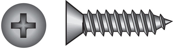 HILLMAN No. 6 Ga. X 1-1/4 in. L Phillips Flat Head Sheet Metal Screws 100 pk