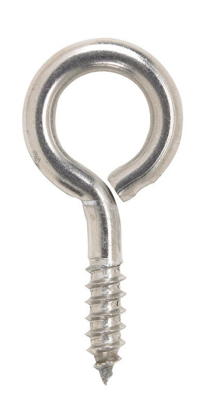 Tornillo de ojo de acero inoxidable pulido Hampton de 9/32 pulg. de diámetro x 2-5/16 pulg. de largo, 120 lb, paquete de 1 (paquete de 20)