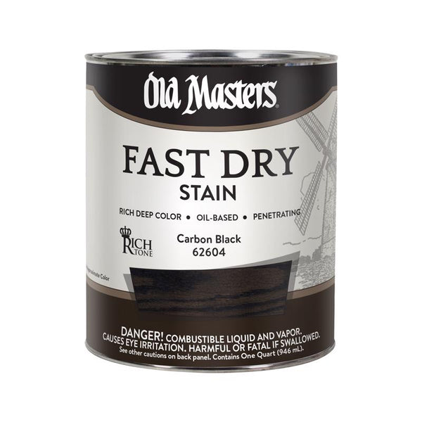 Old Masters Semi-Transparent Flat Carbon Black Oil-Based Alkyd Fast Dry Wood Stain 1 qt (Pack of 4)