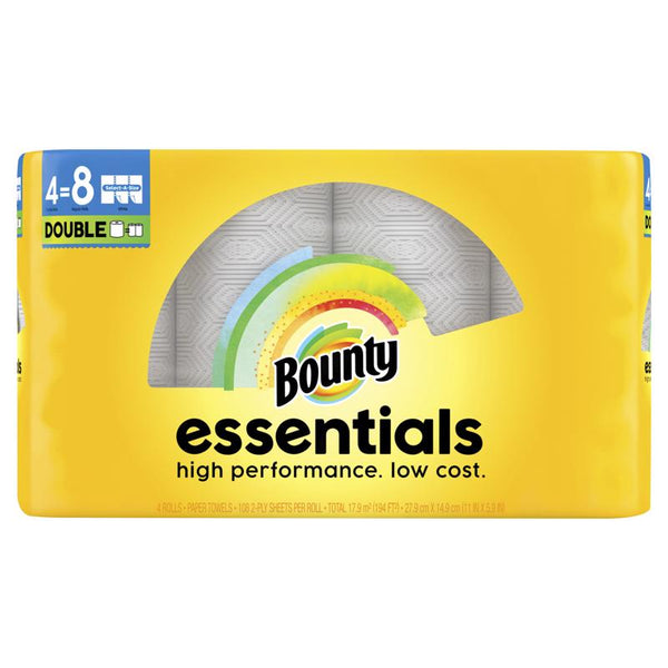 Toallas de papel Bounty Essentials, 108 hojas, 1 capa, paquete de 4 (paquete de 6)