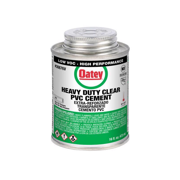 Oatey Clear Cement For PVC 16 oz