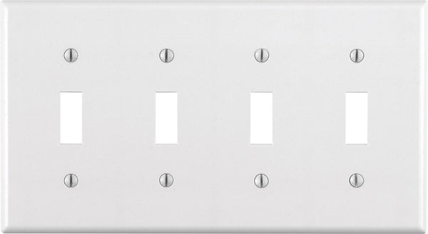 Placa de pared de palanca de plástico termoendurecible Leviton de 4 unidades, color blanco (paquete de 1) - Oferta de la semana