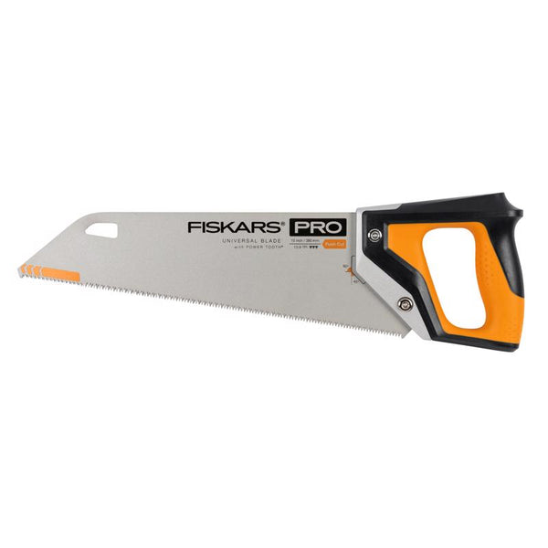 Sierra de mano universal de acero PowerTooth de 15 pulgadas de Fiskars, 13 dientes por pulgada, 1 pieza