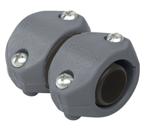Abrazadera de reparación de mangueras de plástico roscada macho/hembra de 5/8 pulg. x 3/4 pulg. para trabajos livianos Gilmour