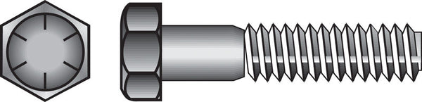HILLMAN 9/16 in. D X 2 in. L Heat Treated Steel Hex Head Cap Screw 25 pk