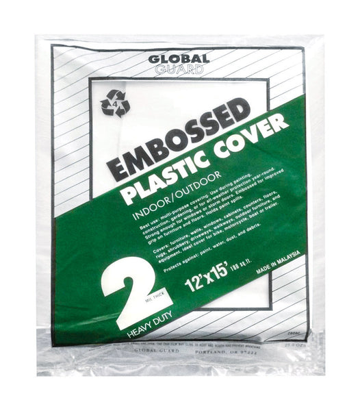 Lona protectora de plástico Premier GlobalGuard de 12 pies de ancho x 15 pies de largo y 2 milésimas de pulgada, paquete de 1