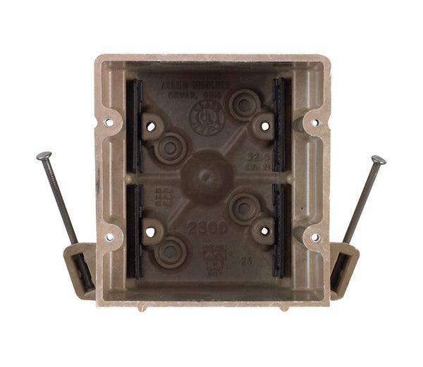 Allied Moulded New Work 32-1/2 cu in Square Fiberglass 2 gang Switch Box Beige