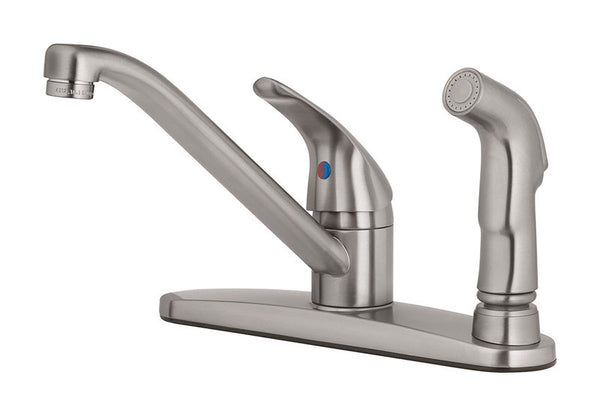 Grifo de cocina monomando de níquel cepillado OakBrook Essentials con rociador lateral incluido