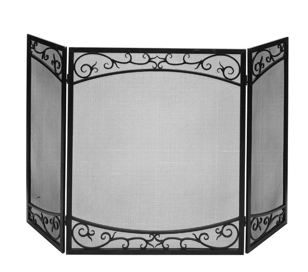 Panacea Brown/Gray Brushed Steel Fireplace Screen