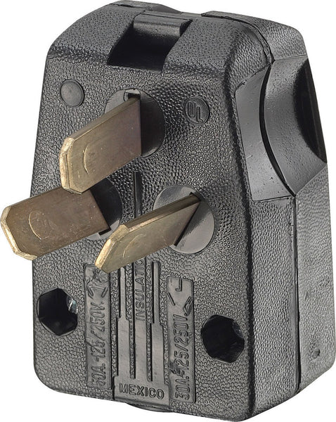 Clavija de conexión a tierra en ángulo/con clavija recta termoplástica comercial Leviton 10-30P/10-50P