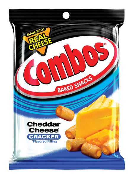 Combos Baked Snacks Pretzels rellenos de galleta con queso Cheedar de 6,3 oz. Pegged (paquete de 12)