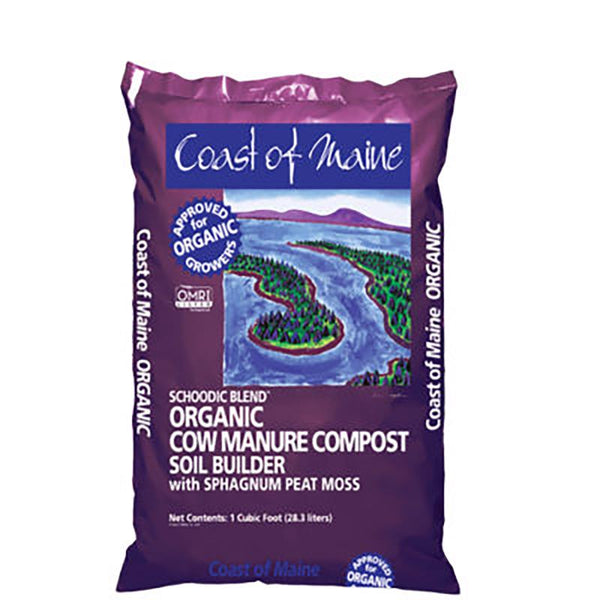 Mezcla de estiércol de vaca orgánico Schoodic Blend de la costa de Maine, 1 pie cúbico, 2 pies