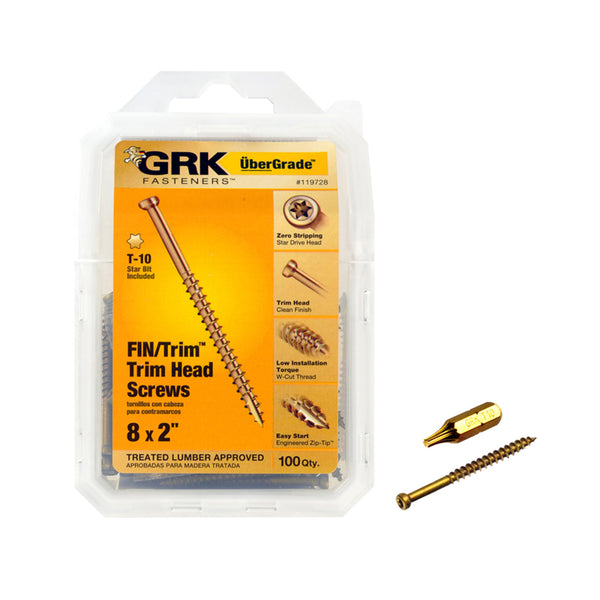 GRK Fasteners UberGrade No. 8 x 2 in. L Star Screws 100 pk