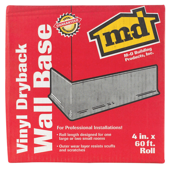 M-D Building Products 4 in. H X 0.08 in. W X 60 ft. L Prefinished Black Vinyl Wall Base
