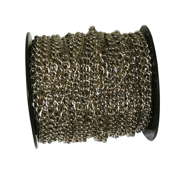 Cadena de acero de eslabones retorcidos Baron de 82 pies, 0,06 pulg. de diámetro x 82 pies de largo