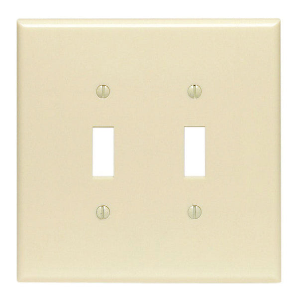 Leviton Ivory 2 gang Thermoset Plastic Toggle Wall Plate 1 pk