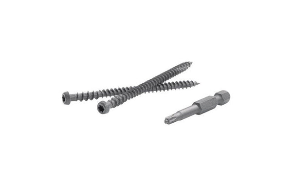 Tornillos para cubiertas de materiales compuestos con cabeza en estrella Torx Ttap para caminos de grava FastenMaster TrapEase n.º 20 de 2-1/2 pulg. de largo, 350 unidades