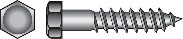 HILLMAN 5/16 in. X 5 in. L Hex Stainless Steel Lag Screw 10 pk