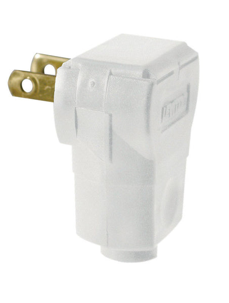 Leviton - Enchufe de clavija recta de plástico para uso comercial y residencial, 1-15P, calibre 20-16 AWG, 2 polos, 2 cables