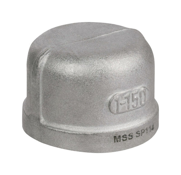 Tapa de acero inoxidable Smith-Cooper de 1-1/2 pulg. FPT x 1-1/2 pulg. D FPT