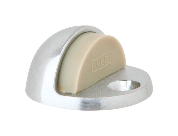 Ives by Schlage 1-3/4 in. W X 2 in. L Brass Satin Chrome Door Stop Mounts to floor