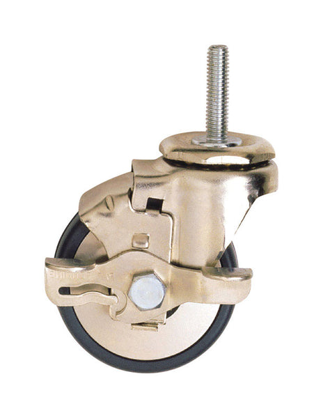 CASTER RBBR BRAKE GRY 3"