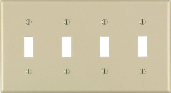 Leviton Ivory 4 gang Thermoset Plastic Toggle Wall Plate 1 pk