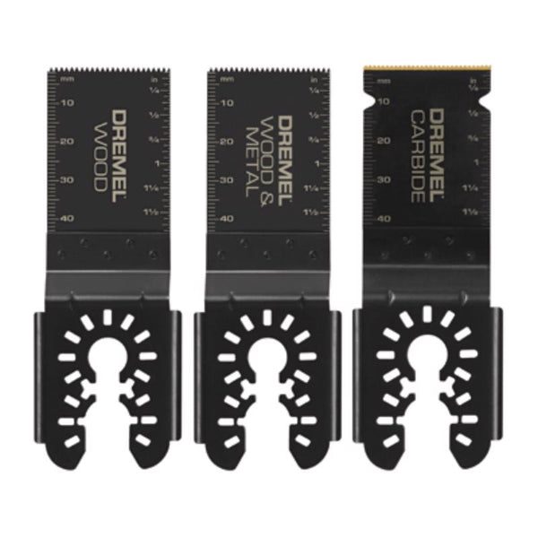 Juego de hojas oscilantes bimetálicas Dremel de 1-5/8 pulg. de ancho para cortes de uso general, 3 piezas (paquete de 2)