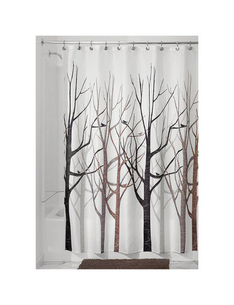 Cortina de ducha de poliéster con árboles desnudos multicolores de iDesign de 72 pulgadas de alto x 72 pulgadas de ancho
