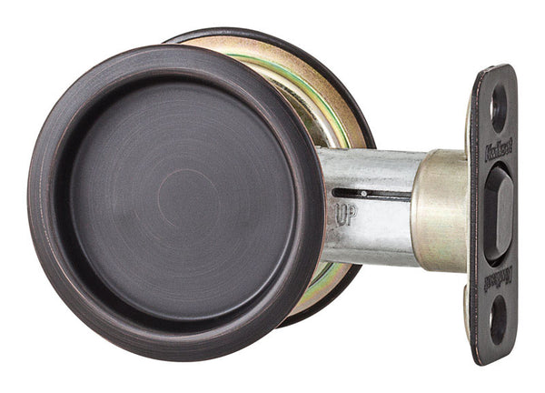 Cerradura de bolsillo redonda para puerta de interior de metal bronce frotado con aceite Kwikset