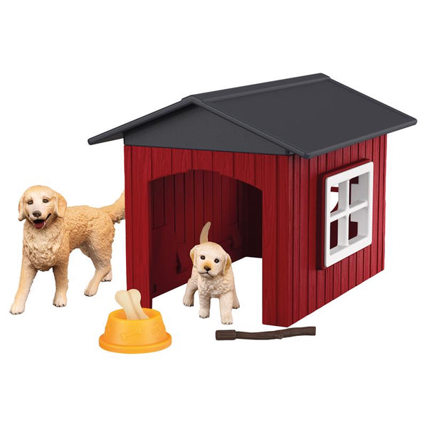 Schleich Dog Kennel with Golden Retrievers Figurine Multicolored 9 pc (Pack of 3)