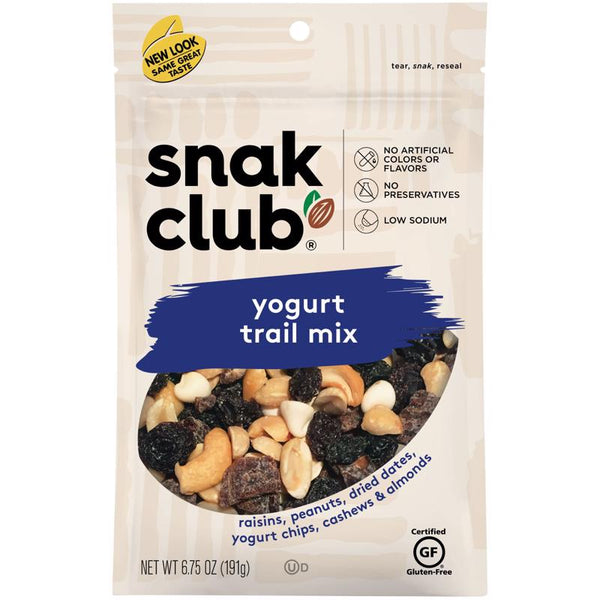 Snak Club Yogurt Trail Mix 6.75 oz Bagged (Pack of 6)