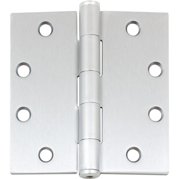 Commercial Grade Plain Bearing Hinge, 4-1/2 Inches, Square Corner, .134 Gauge, Satin Chrome by Stone Harbor Hardware