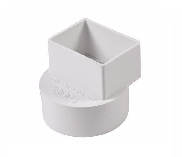 Adaptador de bajante de PVC hembra de 3 pulg. de diámetro, con buje de 2 pulg. y profundidad de 3 pulg., NDS Schedule 35, paquete de 1