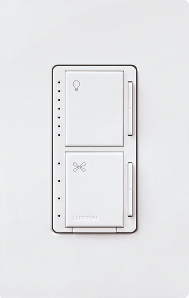 Interruptor regulador de intensidad de luz LED/ventilador Lutron Maestro White de 250 W, paquete de 1