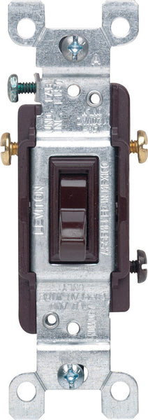 Interruptor basculante Leviton de 15 amperios, color marrón, paquete de 1 (paquete de 10)