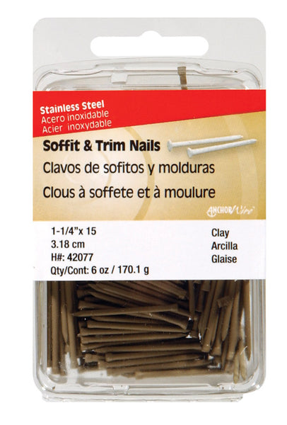 Hillman 1-1/4 in. L Soffit and Trim Stainless Steel Nail Smooth Shank Flat (Pack of 5)