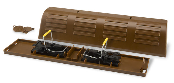 Kness 102-0-061 15.38" Brown Snap-E Cover With 2 Snap-E Mousetraps