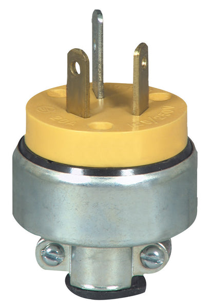 Cooper Wiring Commercial Armored Straight Blade Plug 10-20P 14-10 AWG 3 Pole 3 Wire