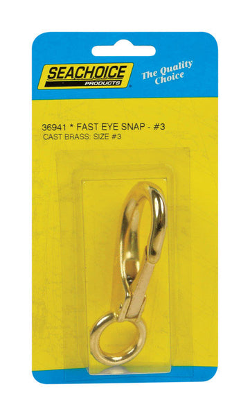 Seachoice Polished Brass 3-7/8 in. L x 3/4 in. W Fast Eye Snap 1 pk