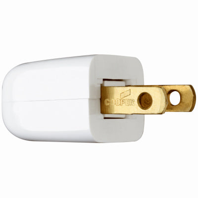 Enchufe rápido no polarizado, blanco, 6 A, 125 voltios, paquete de 2.