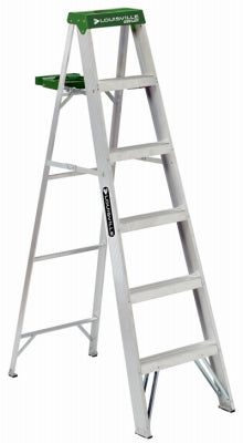 Escalera de tijera, aluminio, tipo II, 6 pies.