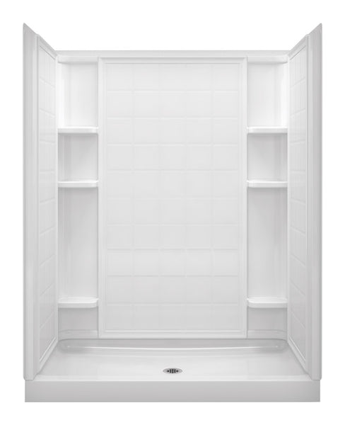 Pared trasera de ducha blanca Sterling Ensemble