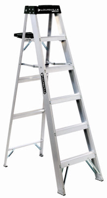 Escalera de tijera de aluminio de 6 pies, tipo 1A, capacidad de carga de 300 lb