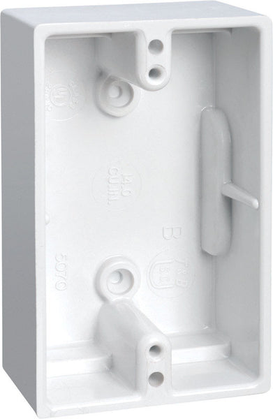 Carlon 4-1/2 in. Rectangle Plastic 1 gang Surface Mount Box White