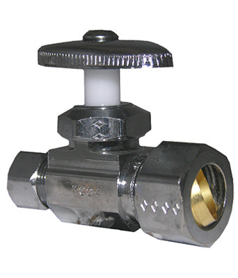 Straight Valve, Chrome, 5/8 x 3/8-In.