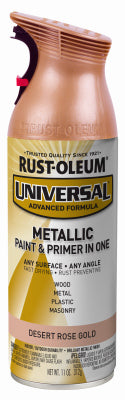 Pintura e imprimación universal en aerosol metalizado, rosa desierto, 11 oz.